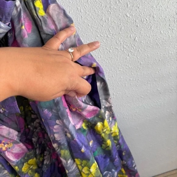 & OTHER STORIES Savoir Printed Silk Bow-Detailed Multi-Color Midi Dress - Picture 6 of 12